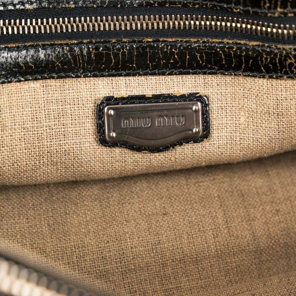 Miu Miu Twiggy White and Black Logo-Print Tote - Picture 12 of 12